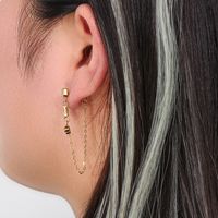 Lady Geometric Plating Stainless Steel Zircon Earrings main image 6