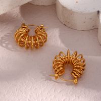 Simple Style Geometric Plating Stainless Steel No Inlaid Gold Plated Earrings main image 1