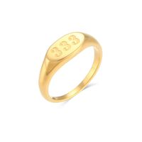 Fashion Number Stainless Steel No Inlaid Gold Plated Rings main image 5