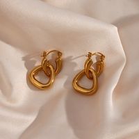 Fashion Ear Hoop Jewelry Stainless Steel Geometric Triangle Buckle Earrings main image 1