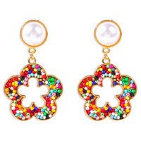 Fashion Wild Flower Earrings Boho Color Rice Beads Geometric Hollow Flower Earrings Wholesale Nihaojewelry sku image 5