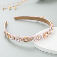 New Baroque Style Vintage Thin Edges Rhinestone Pearl Female Hair Accessories Headband main image 5