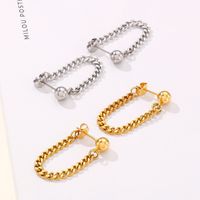 Lady Fashion Simple Style Geometric Stainless Steel No Inlaid 18K Gold Plated Earrings main image 2