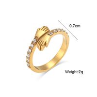 Fashion Hand Stainless Steel Zircon Gold Plated Rings main image 4