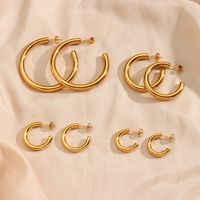 Fashion Circle Plating Stainless Steel No Inlaid Gold Plated Earrings main image 4