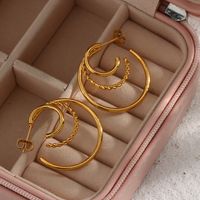 Fashion Geometric Plating Stainless Steel No Inlaid Gold Plated Earrings main image 1