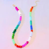 Mode Schmuck Kontrast Farbe Multi-farbe Perlen Legierung Halskette main image 3