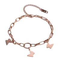 Fashion Simple Butterfly Pendant Stainless Steel Bracelet Female Bracelet main image 4