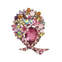 Fashion Creative Unique Crystal Glass Flower Corsage Female Alloy Brooch main image 4