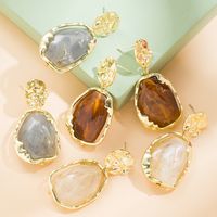 Vintage New Creative Drop Agate Female Alloy Resin Earrings main image 1