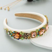 Fashion Baroque Shiny Geometric Color Glass Drill Retro Women's Hair Accessories Headband main image 4