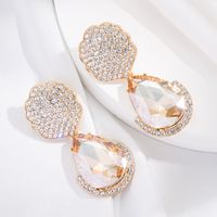 New Diamond-embedded Geometric Drop-shaped Alloy Earrings main image 7