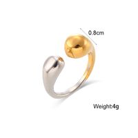 Simple Women's Stainless Steel Open Two-end Water Drop Stitching Color Ring main image 6