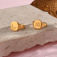Fashion English Letters Ring Electroplated 18k Gold Ring Women's Jewelry Wholesale main image 1