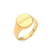 Fashion English Letters Ring Electroplated 18k Gold Ring Women's Jewelry Wholesale main image 5