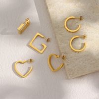 Simple Heart Shape Ear Hoop Jewelry Stainless Steel Plated 18k Cut Shape Earrings main image 4