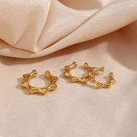 Hip Hop Style Stainless Steel Plated 18k Rivet Shape Three-piece Ear Clip main image 2
