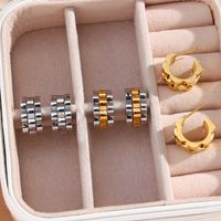 Hip-hop Geometric Plating Stainless Steel No Inlaid Gold Plated Earrings main image 1