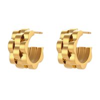 Hip-hop Geometric Plating Stainless Steel No Inlaid Gold Plated Earrings main image 3
