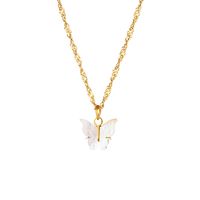 Fashion Shell Butterfly Eardrop Jewelry Stainless Steel White Shell Butterfly Pendant Necklace main image 5