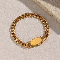 Mode Edelstahl Vergoldet 18k Goldene Glatte Oval Schnalle Große Chunky Kette Halskette main image 1