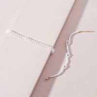 Fashion Jewelry Acrylic Pearl Alloy Choker Weave Bracelet Set main image 2