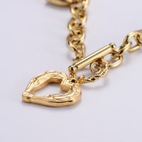 Fashion Electroplated 18k Gold Clavicle Chain Heart-shaped Pendant Necklace main image 3