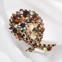 Fashion Creative Unique Crystal Glass Flower Corsage Female Alloy Brooch main image 6