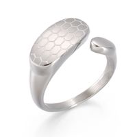 Fashion Stainless Steel Honeycomb Mesh Stainless Steel 18k Gold Plating Open Adjustable Ring main image 3