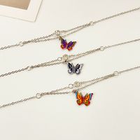 Fashion Dripping Butterfly Double-circle Female Bohemian Pendant Beach Alloy Anklet main image 3