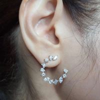 Creative Geometric Zircon C- Shaped Earrings main image 5