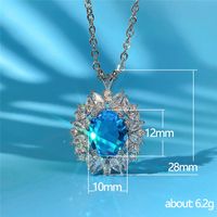 New Faux Sapphire Pendant Colored Gems Necklace main image 6