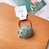 New Korean Fabric Hair Accessories Smile Face Hair Rope Embroidery Cute Children's Female Baby Headdress Tie Hair Accessory sku image 5