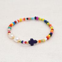 Simple And Creative Color Rice Beads Bracelet Natural Pearl Cross Ethnic Style Handmade Jewelry Wholesale Nihaojewelry sku image 11