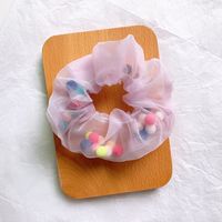 Super Fairy French Gauze Large Intestine Ring Color Tied Hairball Headdress Wholesale Nihaojewelry sku image 3