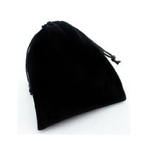 Simple Black Flannel Drawstring Jewelry Packing Bag Wholesale sku image 1
