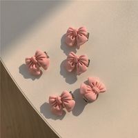 Fashion Sweet Pink Barrettes Girl Bow Peach Camellia Heart Shaped Hairpin Accessories sku image 1
