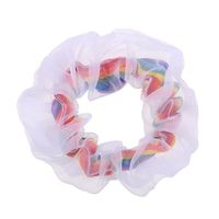 الكورية الشعر Scrunchies قوس قزح صافي الغزل الشعر Scrunchies الشعر حبل رئيس حبل لطيف فتاة بالجملة Nihaojewelry sku image 6