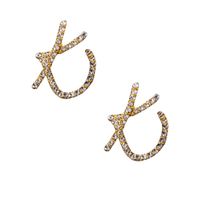 New Earrings Alloy Inlaid Zircon Earrings 26 English Alphabet Earrings Pendant Explosion Models Wholesale Nihaojewelry sku image 24