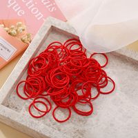 100 Small Candy Color Children's Finger Hair Ring Solid Color High Elasticity Girl's Rubber Band Korean Hair Rope Wholesale Nihaojewelry sku image 4