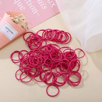 100 Small Candy Color Children's Finger Hair Ring Solid Color High Elasticity Girl's Rubber Band Korean Hair Rope Wholesale Nihaojewelry sku image 6