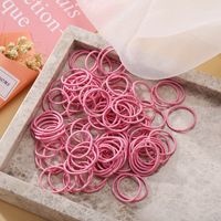 100 Small Candy Color Children's Finger Hair Ring Solid Color High Elasticity Girl's Rubber Band Korean Hair Rope Wholesale Nihaojewelry sku image 5