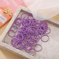 100 Small Candy Color Children's Finger Hair Ring Solid Color High Elasticity Girl's Rubber Band Korean Hair Rope Wholesale Nihaojewelry sku image 8