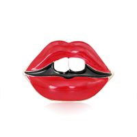 Fashion Elegant Sexy Red Lip Clothing Brooch Women's Suit Dress Pin sku image 1