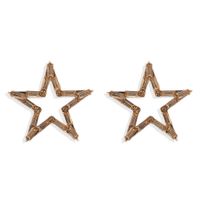 High-end Temperament Flash Diamond Five-pointed Star Hollow Earrings Personality Exaggerated Earrings Wholesale Nihaojewelry sku image 2
