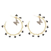 Bohemian Geometric C-shaped Butterfly Rice Bead Hand-woven Earring Wholesale Nihaojewelry sku image 3