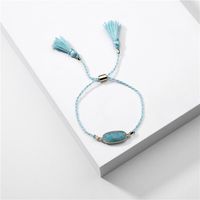 Summer Geometry Hemming Natural Stone Pink Crystal Amethyst Stone Drawstring Bracelet Wholesale Nihaojewelry sku image 4