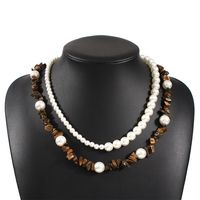 Hot-sale Colorful Natural Stone Double-layer Necklace Bohemian Holiday Style Fashion Pearl Necklace Wholesale Nihaojewelry sku image 5