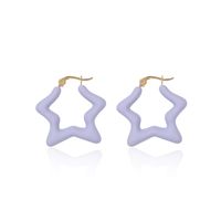 Candy Color Fashion Childlike Star Earring Five-pointed Star Long Resin Earrings Wholesale Nihaojewelry sku image 6