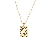 Fashion Simple Heart Pendant Jewelry Stainless Steel 18k Gold Plating Zebra Pattern Pendant Necklace sku image 6